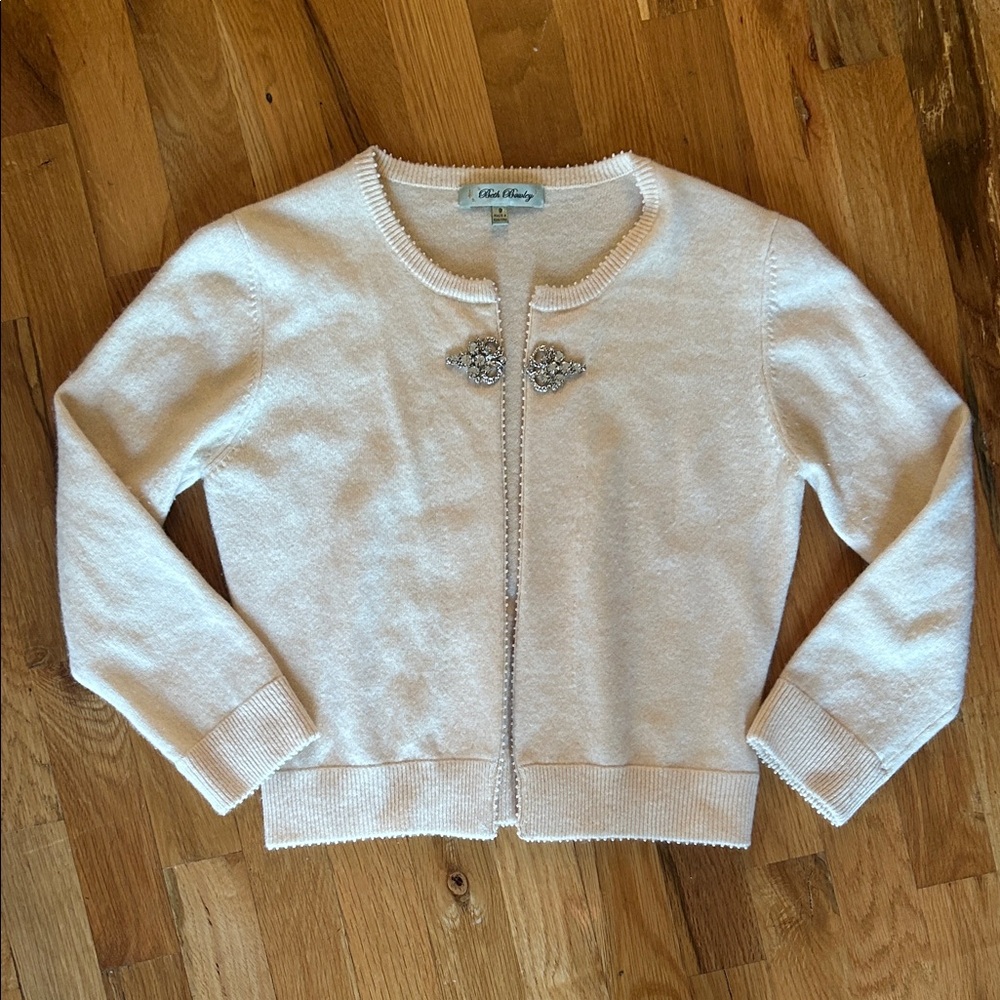 Beth Bowley Cream Cardigan with Embellished Detail